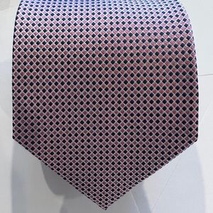 Pink Black and White Micro Print Necktie